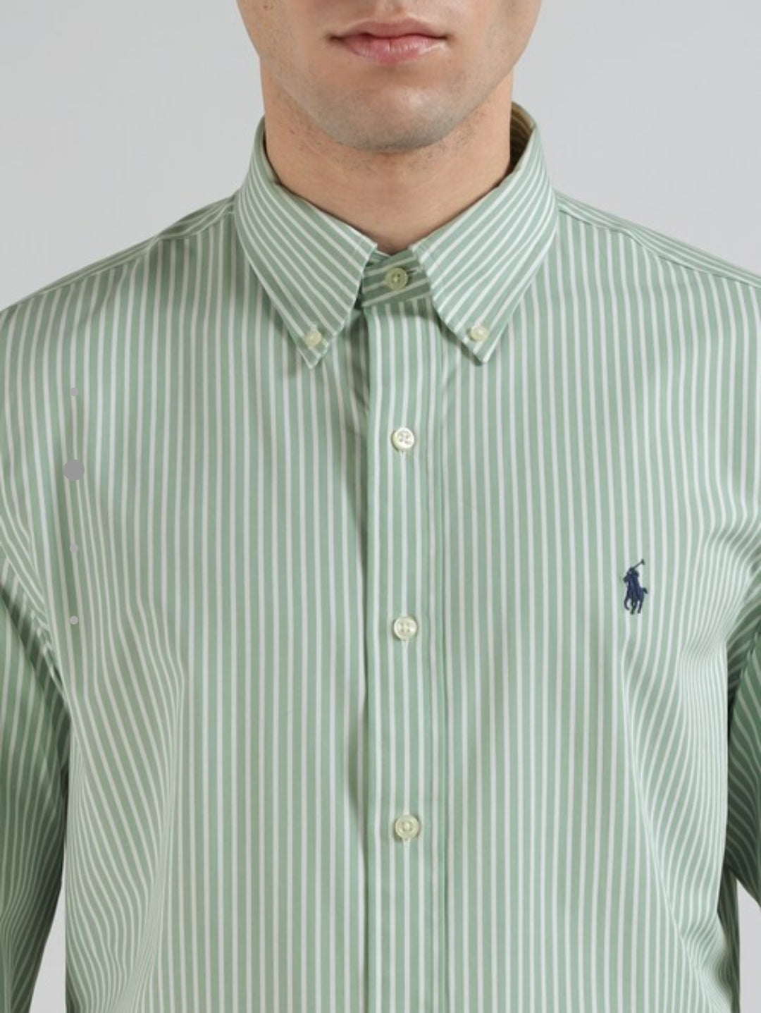 BHAVY APPARELS - Sage Green Pinstripe Oxford Shirt