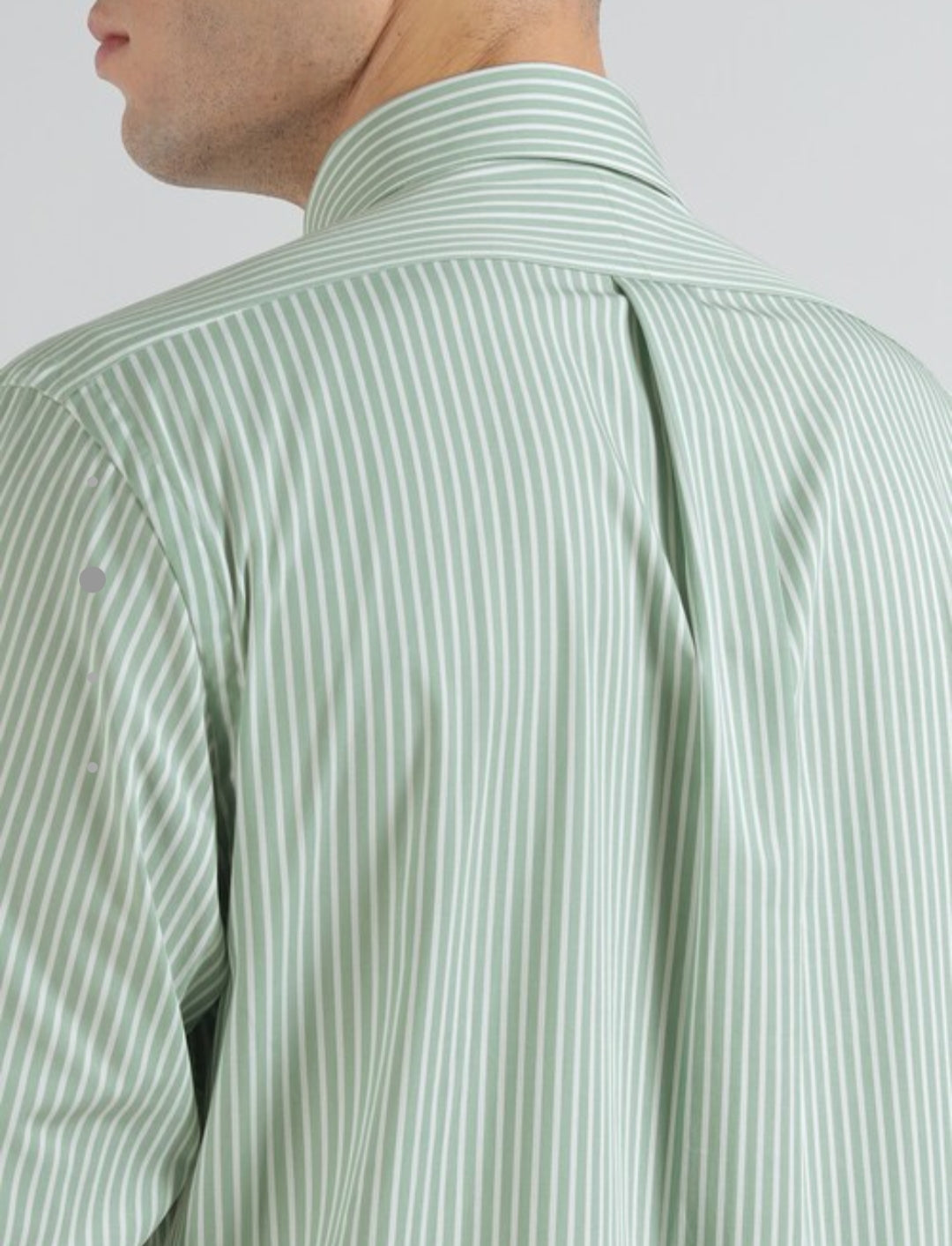 BHAVY APPARELS - Sage Green Pinstripe Oxford Shirt
