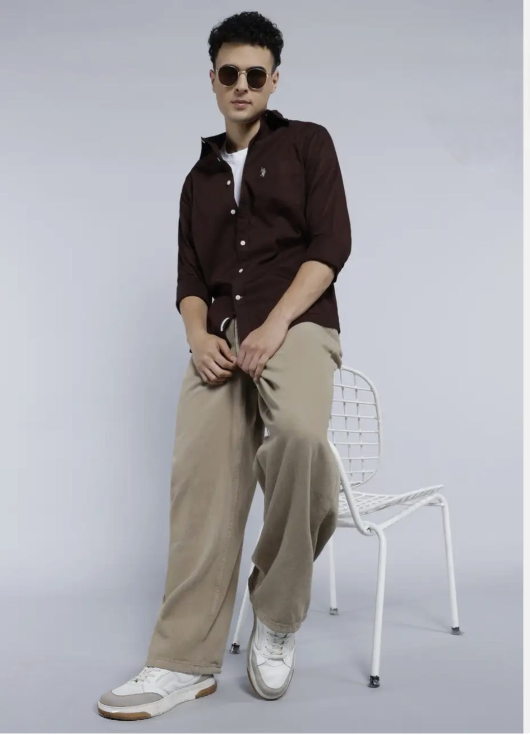 Dark Brown Oxford Button-Down Shirt - Classic Casual
