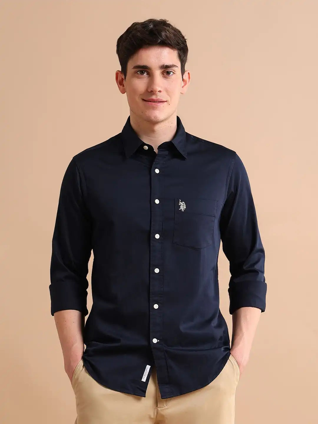 Navy Oxford Button-Down Shirt - Classic Casual Wear