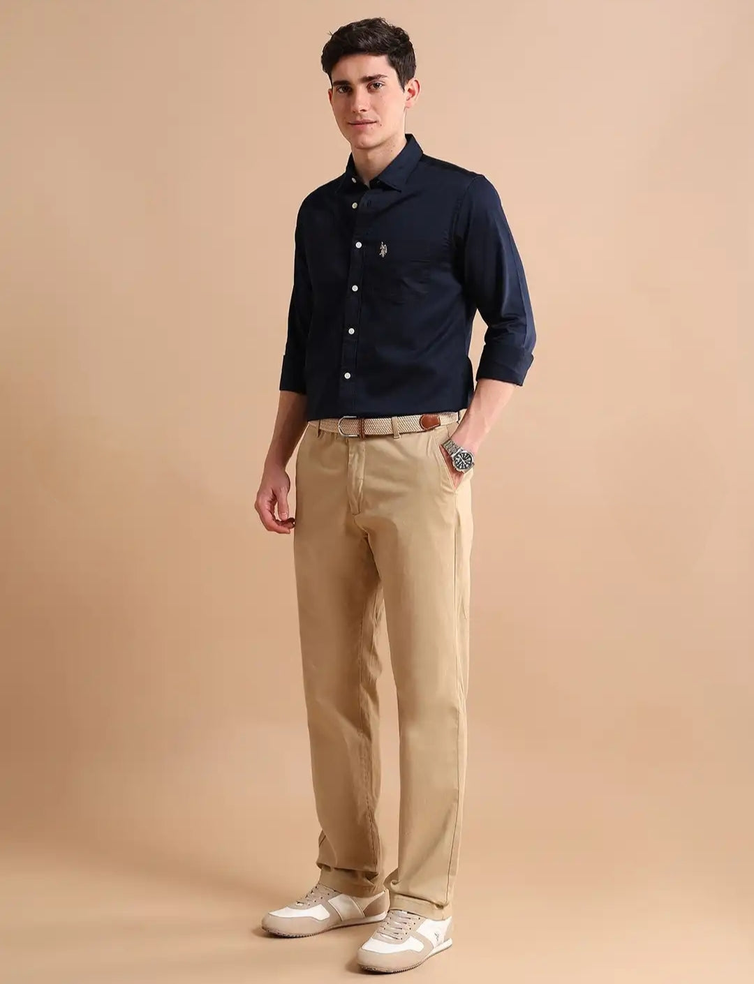 Navy Oxford Button-Down Shirt - Classic Casual Wear