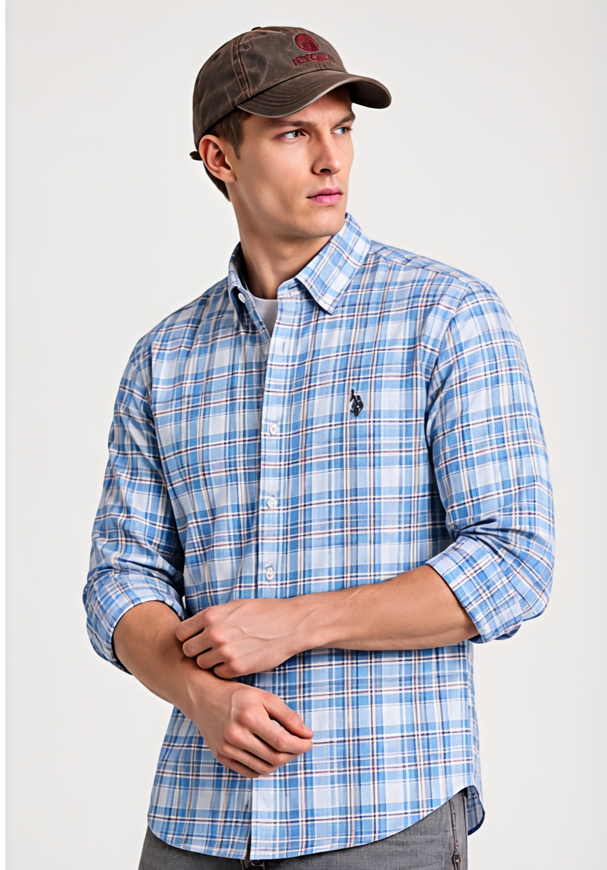 Bhavy Apparels Men Blue & White Checked Casual Shirt