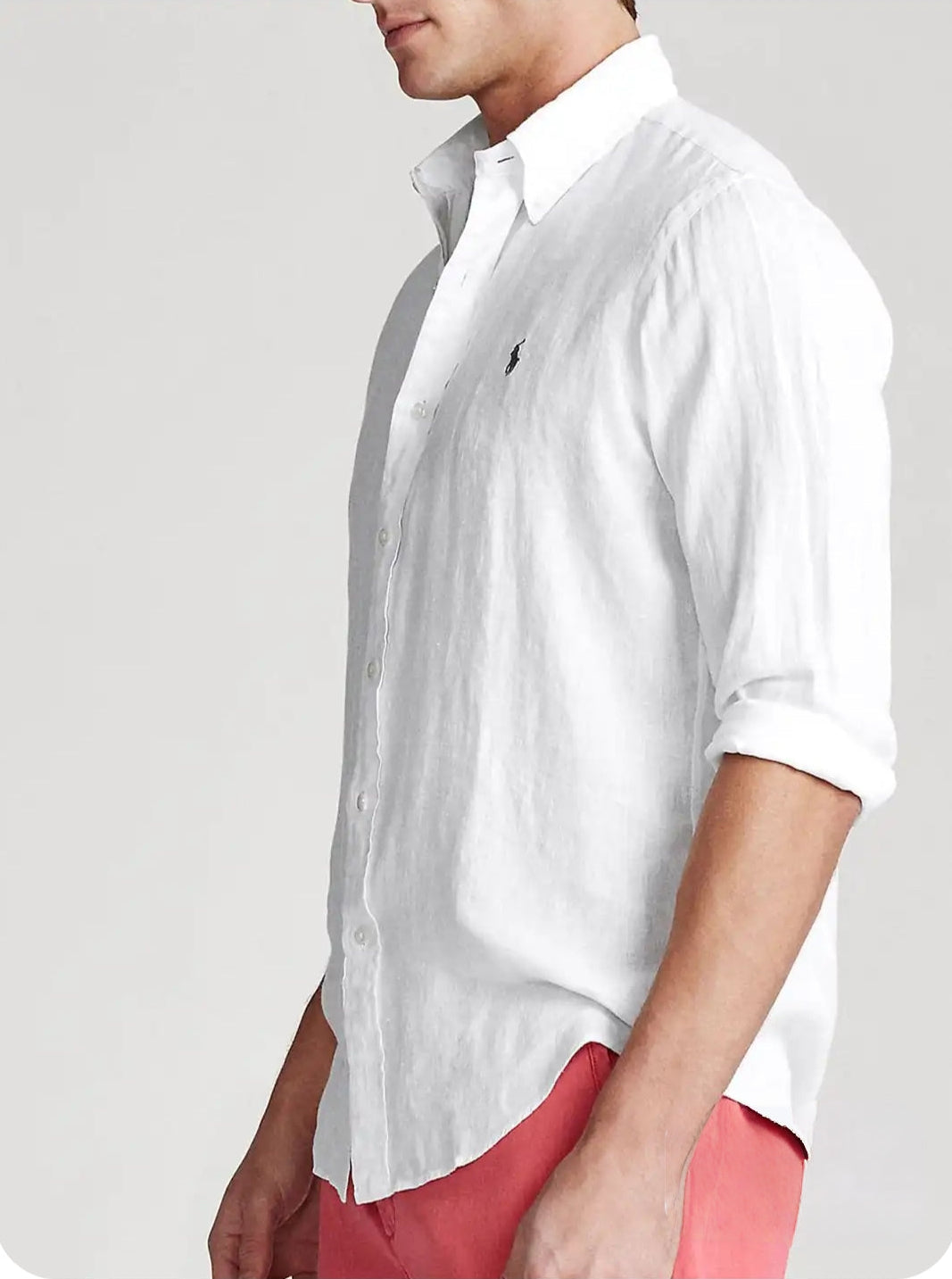 White Linen Button-Down Shirt - Classic Summer Wear