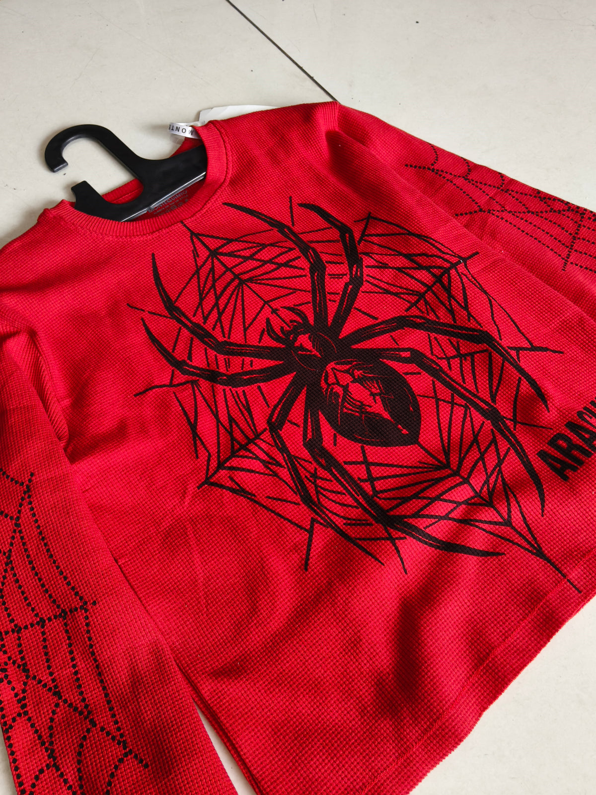 Arachnid Network Red Graphic Full-Sleeve T-Shirt