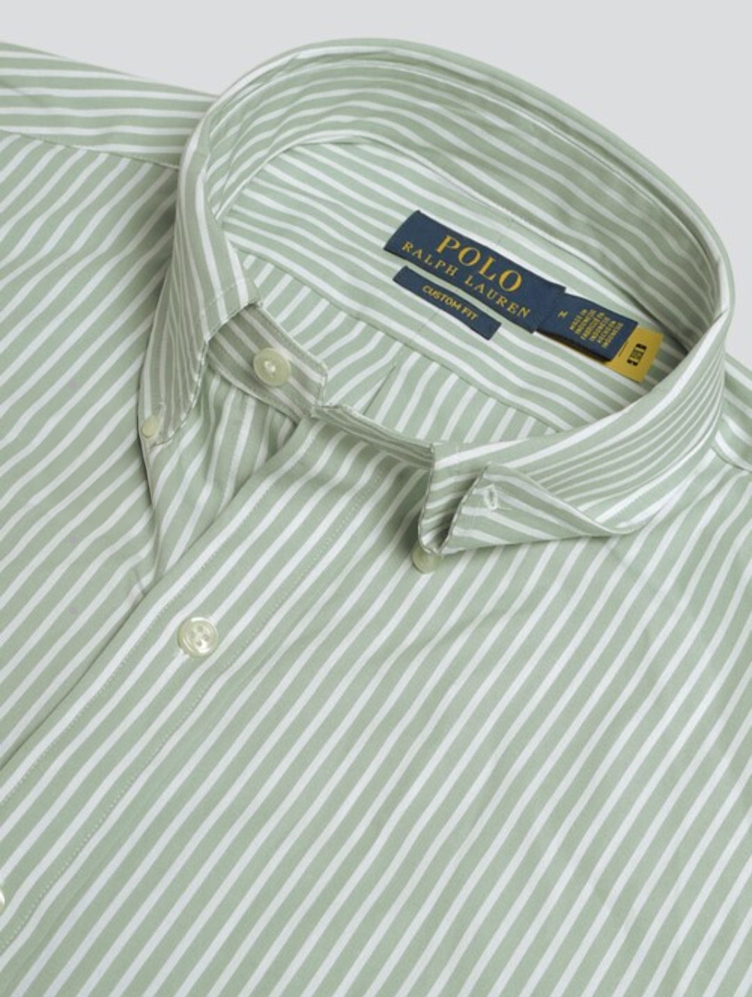 BHAVY APPARELS - Sage Green Pinstripe Oxford Shirt