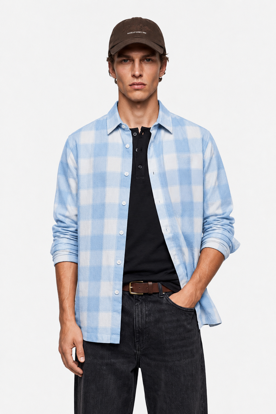 Bhavy Apparels Men Blue Gingham Check Boxy Fit Casual Shirt