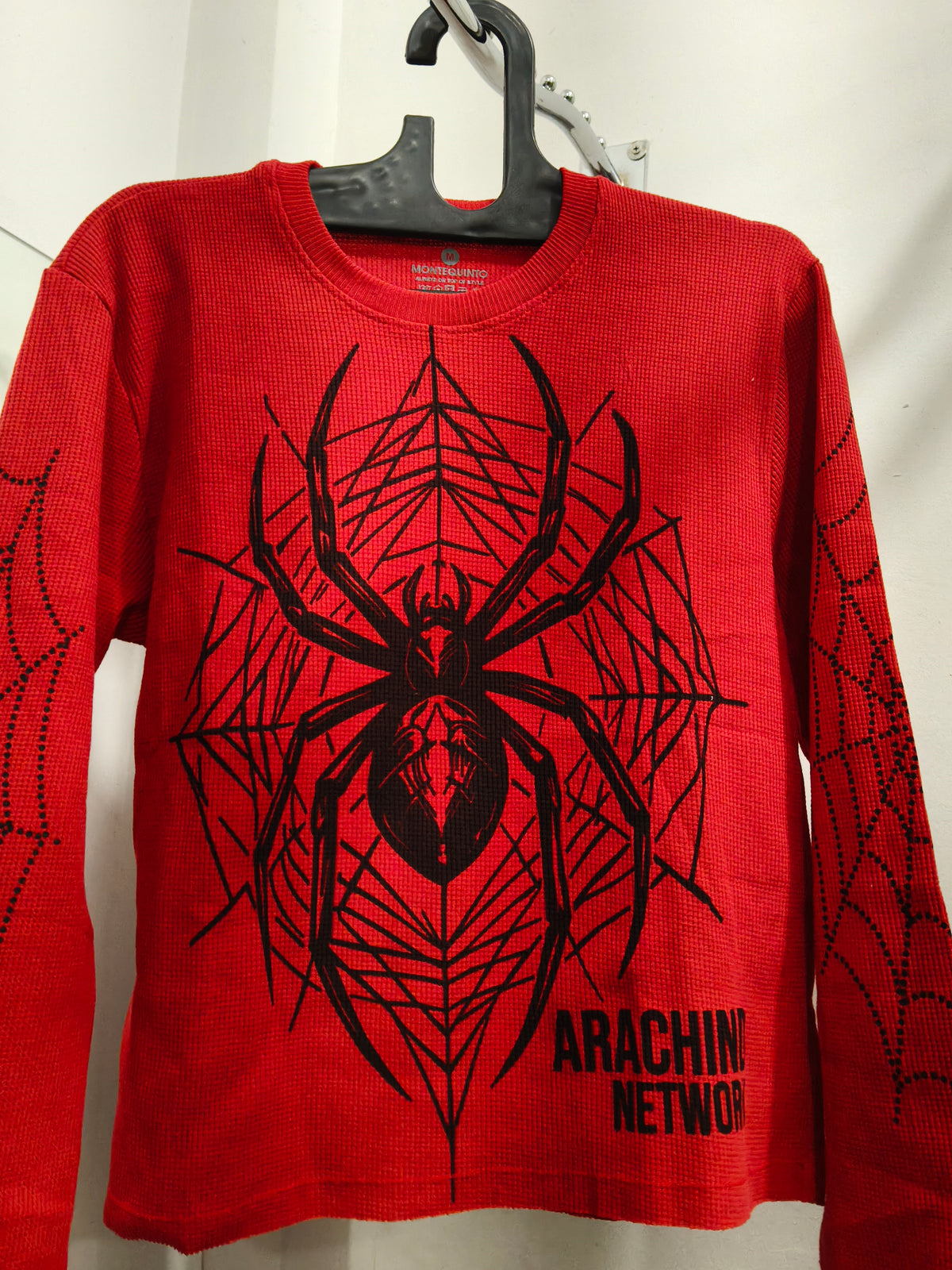 Arachnid Network Red Graphic Full-Sleeve T-Shirt