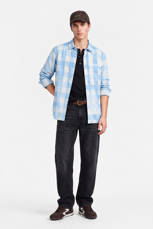 Bhavy Apparels Men Blue Gingham Check Boxy Fit Casual Shirt