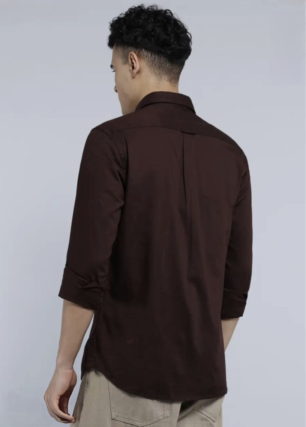 Dark Brown Oxford Button-Down Shirt - Classic Casual