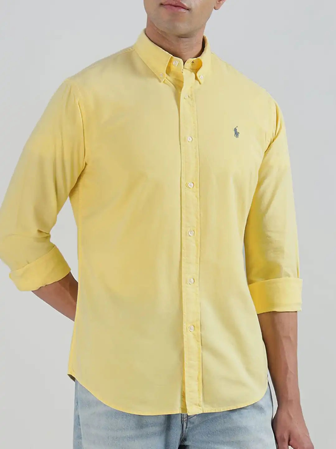 Polo  Custom Fit Oxford Shirt - Yellow