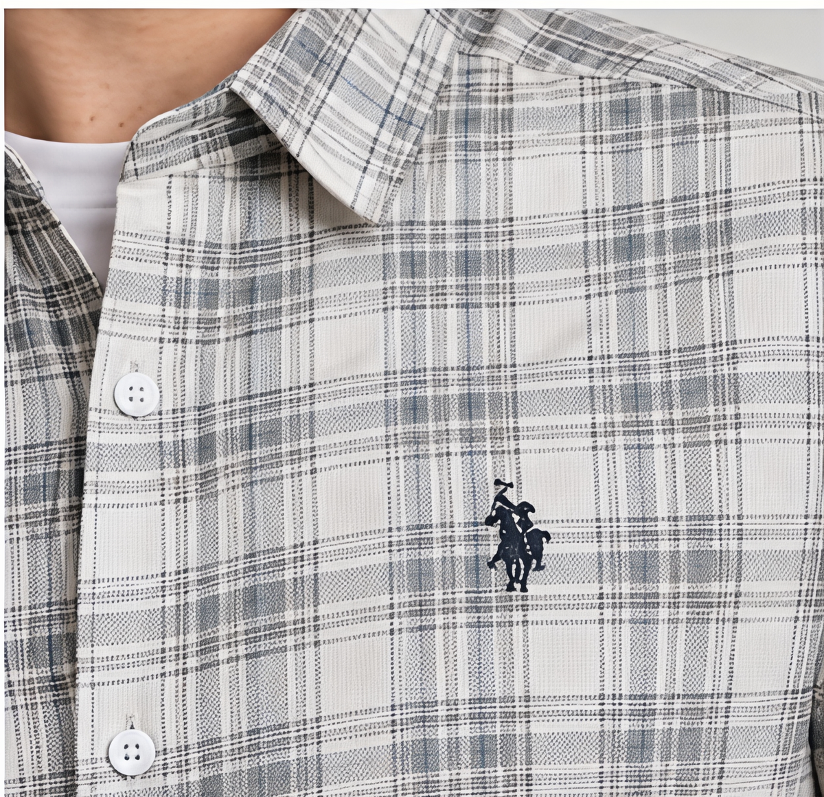 Bhavy Apparels Men Grey & White Checked Casual Shirt
