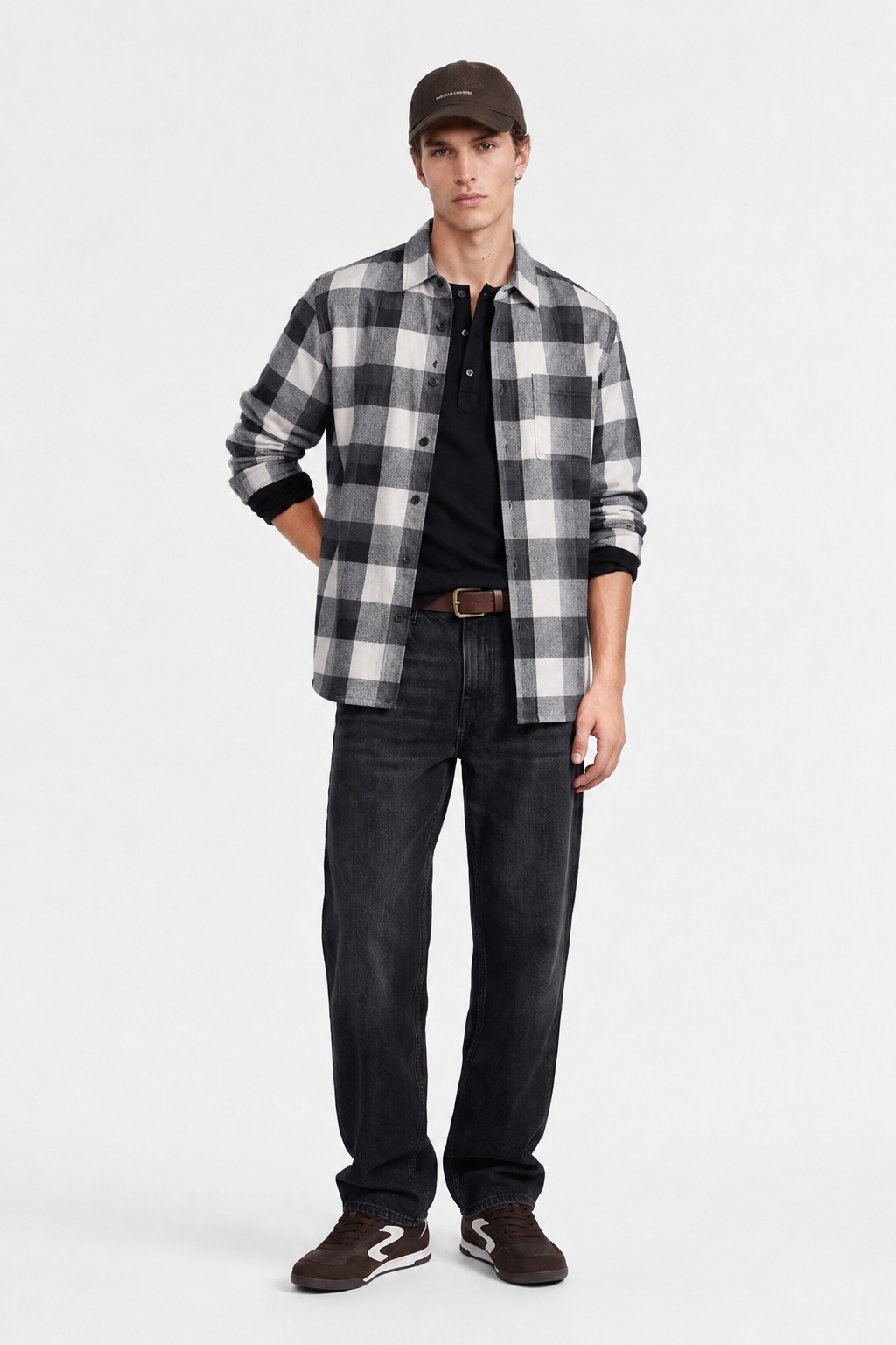 Bhavy Apparels Men Navy Blue White Check Boxy Fit Casual Shirt