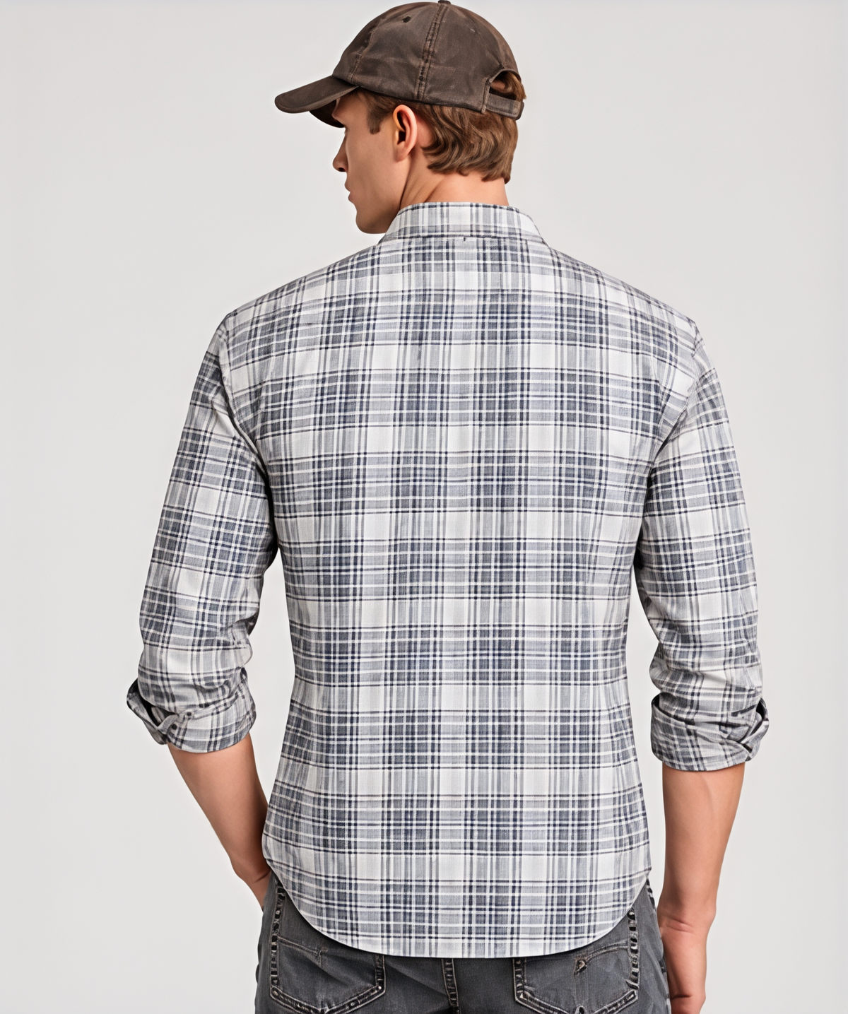 Bhavy Apparels Men Grey & White Checked Casual Shirt